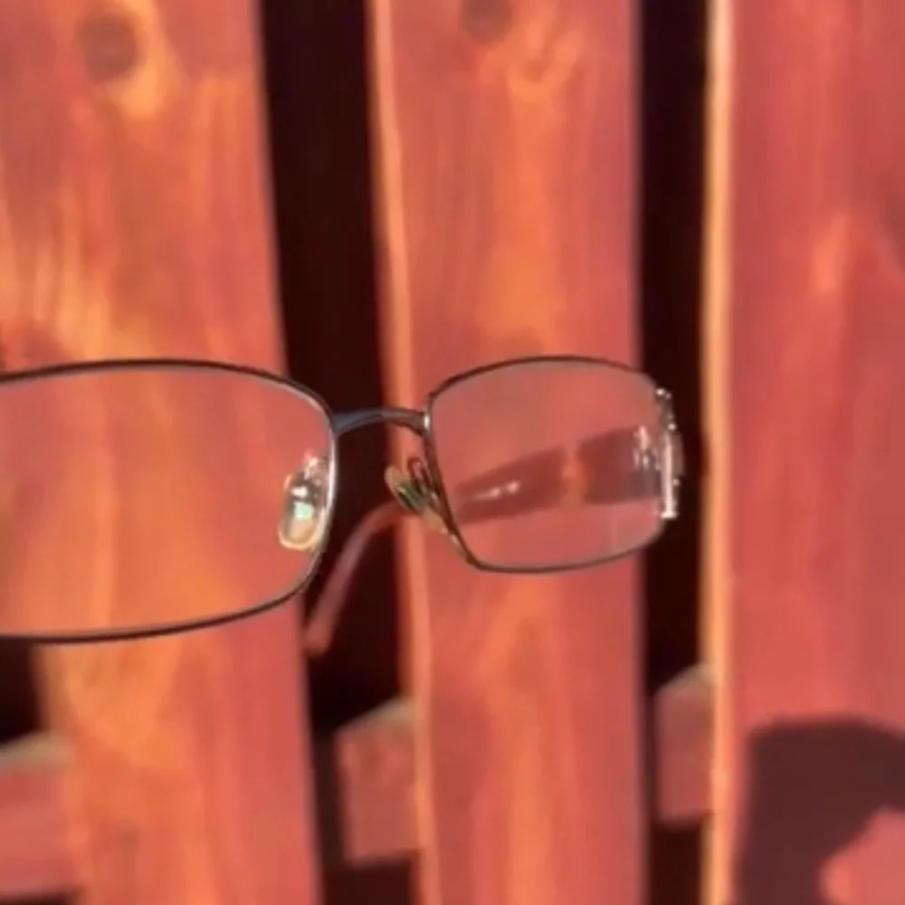 Versace Amber Eyeglasses with Silver Accents